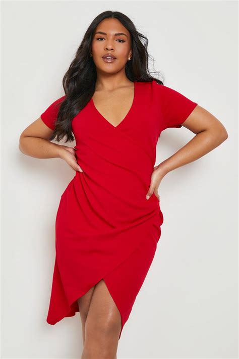 Plus Wrap Midi Dress Boohoo