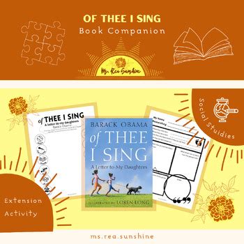 Of Thee I Sing | Book Companion by msreasunshine | TPT