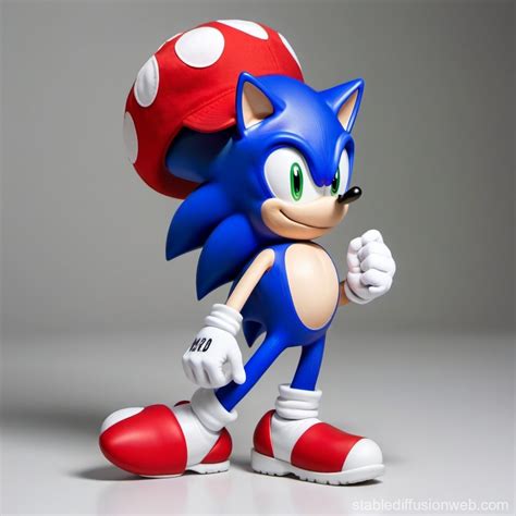 Sonic Hedgehog with Mario Bros Hat | Stable Diffusion Online