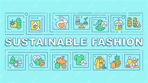 Premium Vector Sustainable Fashion Text With Various Thin Line Icons