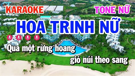 Karaoke Hoa Trinh Nữ Tone Nữ B Nhạc Sống Tuấn Kiệt YouTube