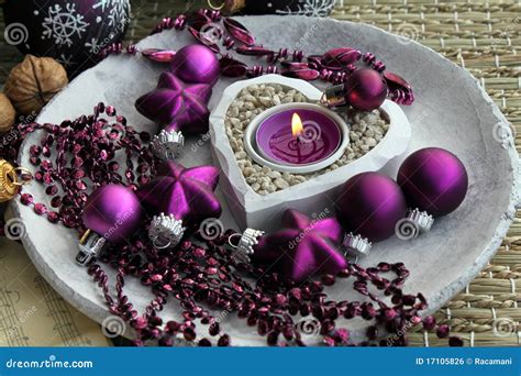 Purple Christmas Decorations Royalty Free Stock Image - Image: 17105826