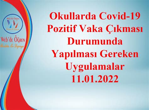 Okullarda Covid 19 Pozitif Vaka Çıkması Durumunda Yapılması Gereken