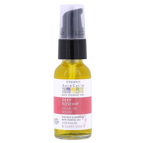 Aura Cacia Organic Deep Rosehip Essentials Facial Oil Serum Geranium