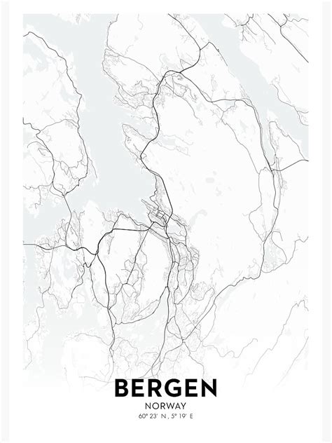 "Bergen City Map" Poster for Sale by OrtaMaps | Redbubble