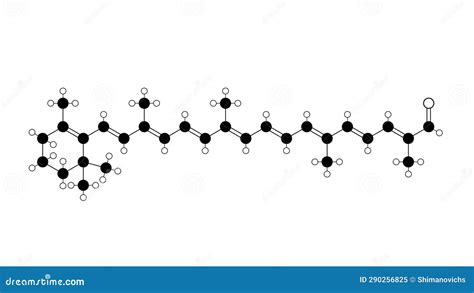 Molécula Apocarotenal Modelo De Balandstick De Fórmula Química