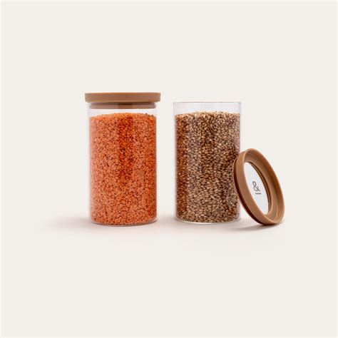 Wategos Glass Pantry Storage Jar | Stackable Pantry Containers 1000ml