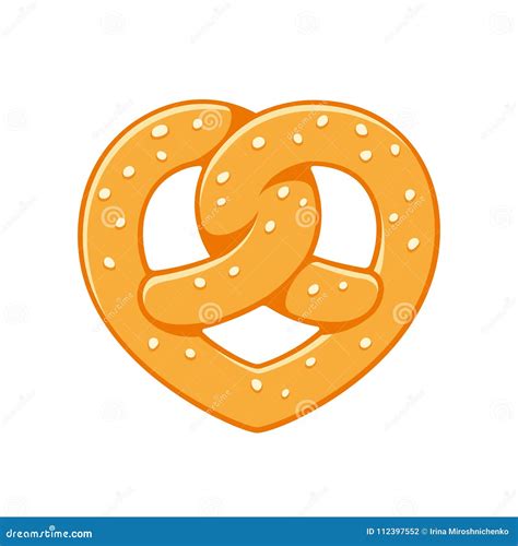 Heart Shaped Pretzel Vector Illustration 112397552