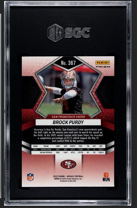 Panini Mosaic Rookies Green Mosaic Prizm Brock Purdy Sgc