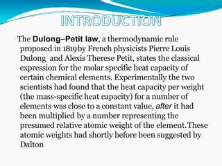 Dulong And Petit Law Of Specific Heat Ppt