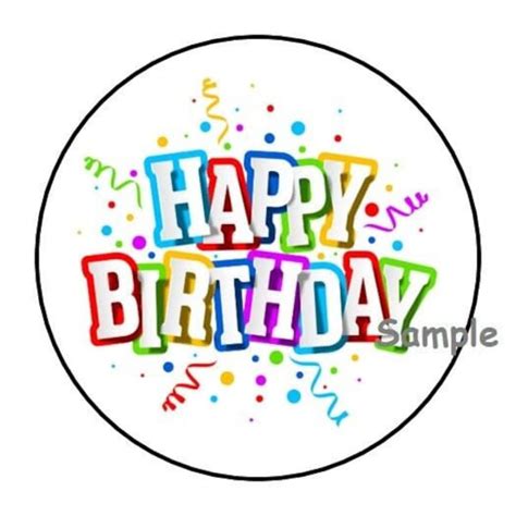 Large Round Birthday Stickers Etsy