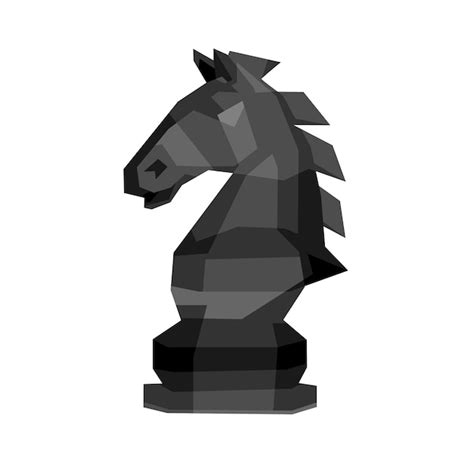 Ilustração de xadrez de cavalo em estilo 3d Vetor Premium