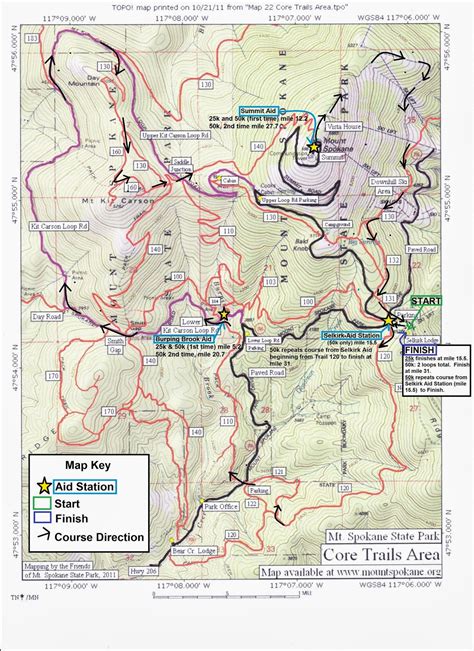 Mt Spokane 50k25k Course