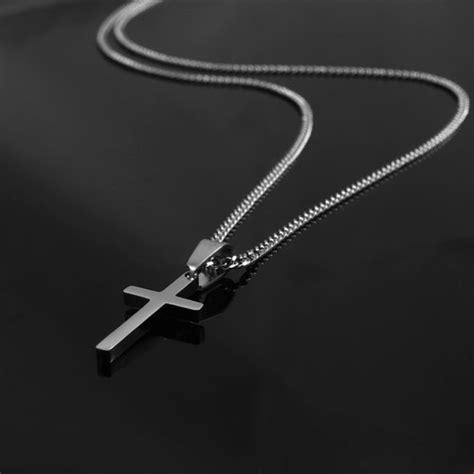 Black Cross Necklace for Men Men's Cross Necklaces Small - Etsy