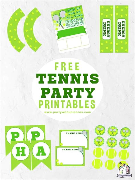 Free Tennis Party Printables - Party with Unicorns