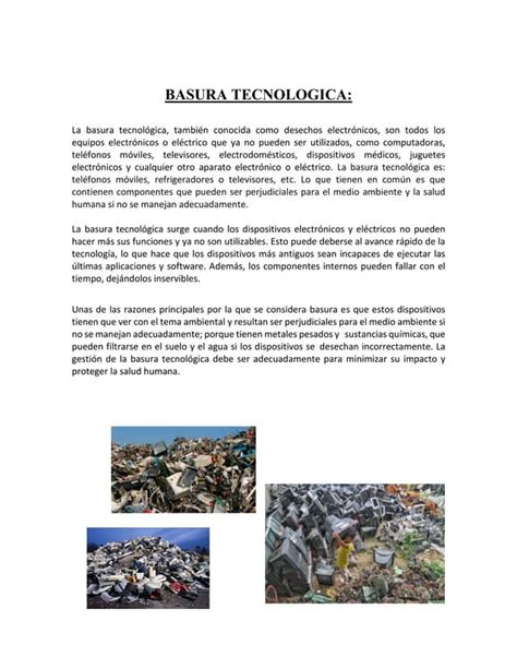 TEXTO ARGUMENTATIVO SOBRE LA BASURA TECNOLÓGICA PDF