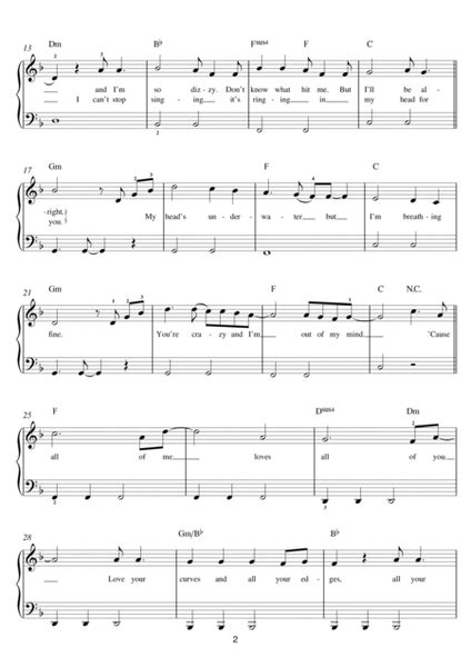 All Of Me By John Legend Easy Piano Digital Sheet Music Sheet Music Plus