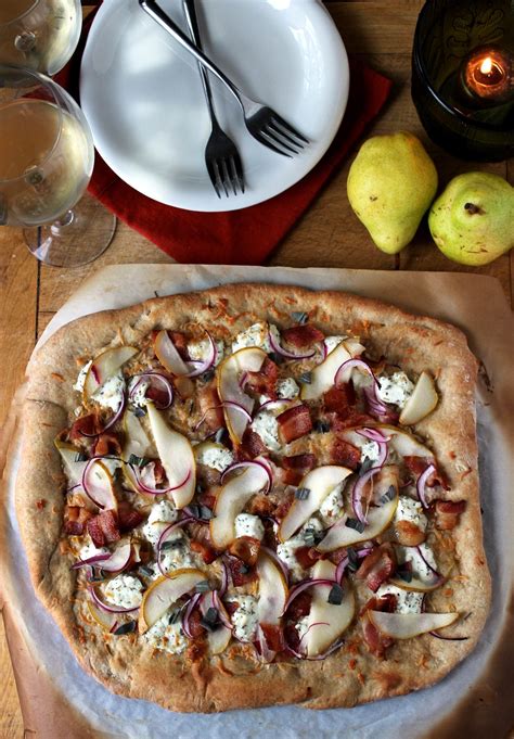 Bacon Pear And Goat Cheese Pizza Recipe Goat Cheese Pizza Goat