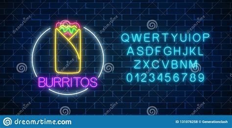 Segno D Ardore Al Neon Del Burrito Nel Telaio Del Cerchio Con L