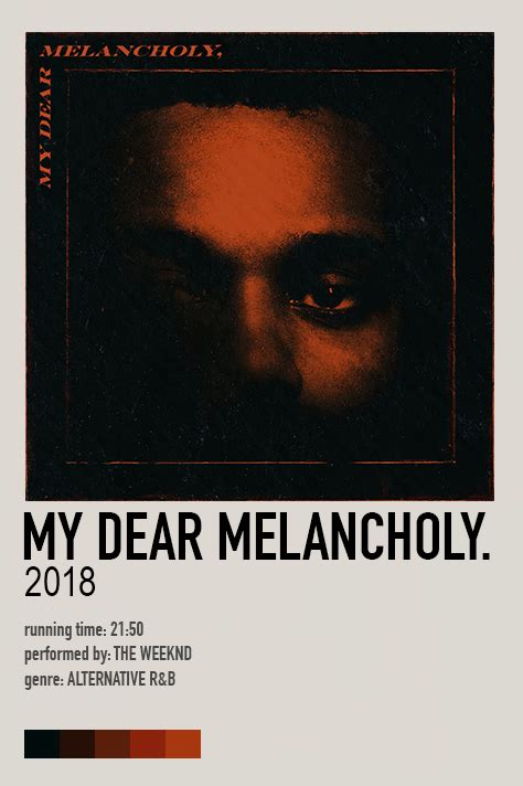 My Dear Melancholy Album Poster The Weeknd Album Cover The Weeknd