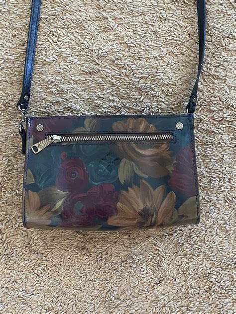 Patricia Nash Leather Floral Crossbody Bag Gem