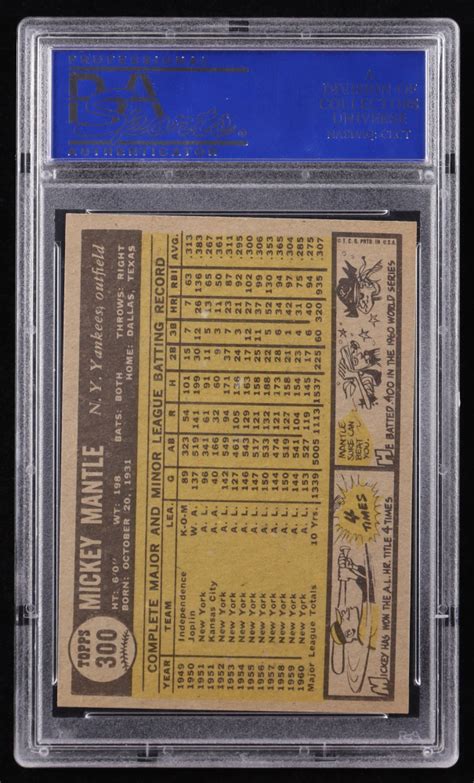 Mickey Mantle Topps Psa Oc Pristine Auction