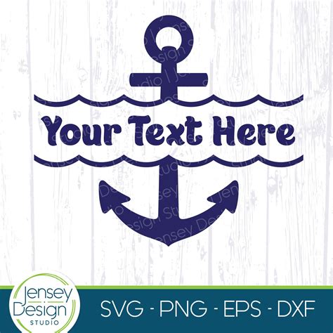 Split Monogram Boat Anchor Svg Summer Png Last Name Design Nautical Cruise Clipart Captain