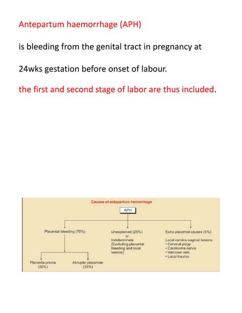 Antepartum Haemorrhage Aph The First And Second Stage Of Labor Are