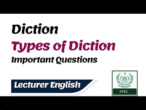 Diction Quiz || Poetic Diction || Types of Diction || For FPSC PPSC ...