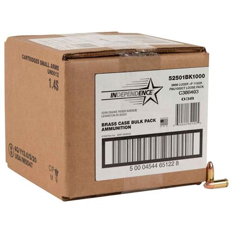 Cci Federal Independence 9mm Luger P 115gr Fmj Handgun Ammo 1000 Rounds Sportsman S Warehouse