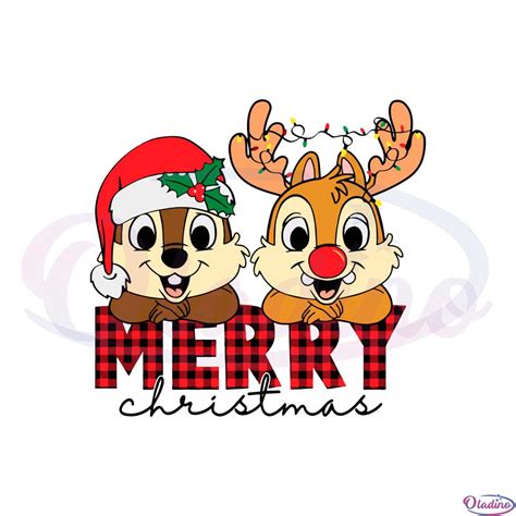 Chip And Dale Merry Christmas Svg Graphic Designs Files