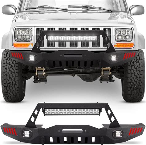 Amazon.com: EYOUHZ Off-road Front Bumper Compatible with 1984-2001 Jeep ...