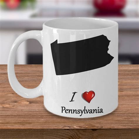 Pennsylvania State Coffee Mug I Love Pennsylvania Choose Etsy