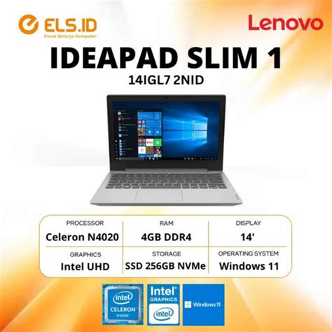 Jual Lenovo Ideapad Slim 1 14igl7 2nid Celeron N4020 4gb Ssd 256gb W11 Kota Semarang Els