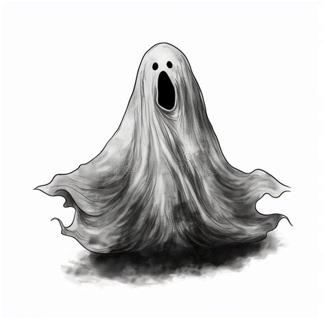 Halloween Ghost Coloring Page Stock Illustration - Illustration of ...