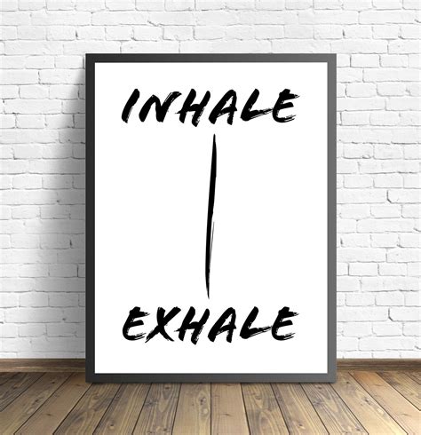 Inhale Exhale Printable Wall Art Yoga Studio Wall Decor Bedroom Print