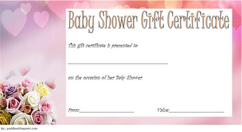 Baby Shower Gift Certificate Template Free Op Templates