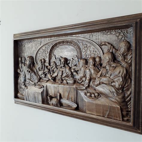 The Last Supper Carved In Wood Religious Home Decor Etsy