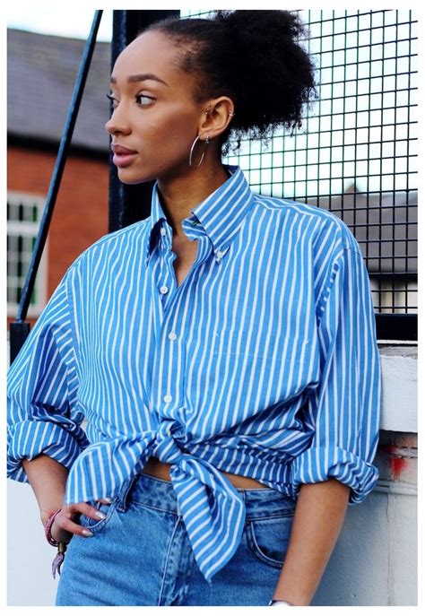 Oxfordshirt Oversized Shirt Outfit Knotted Shirt Preppy Women