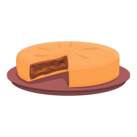 vecteur de dessin animé d icône de tarte au chocolat aux pommes