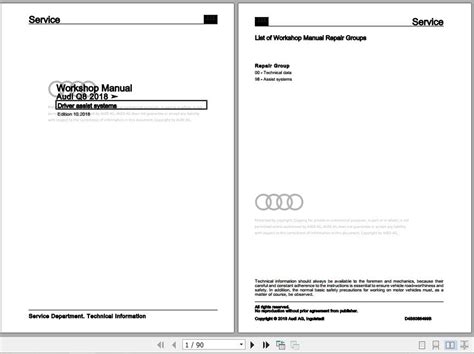 Audi Q8 Typ 4MN 2018 2020 Workshop Repair Manual EN