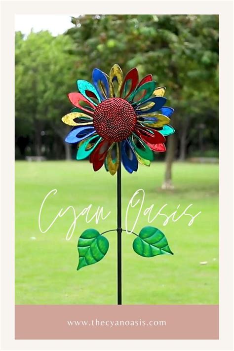 Colorful Sunflower Wind Spinner | Garden Accents | Yard & Garden | Cyan Oasis [Video] | Wind ...