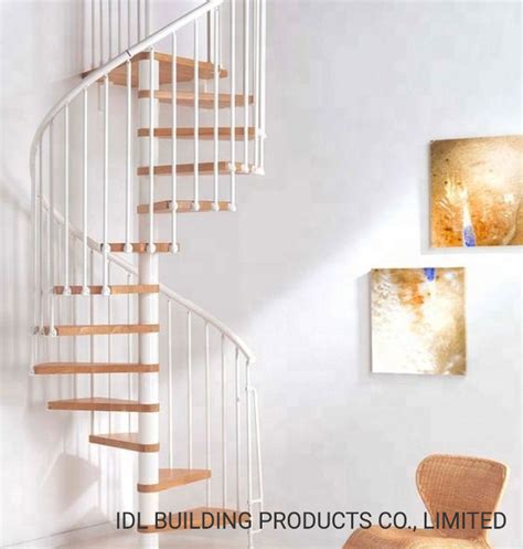 Idl Indoor Modern Design Spiral Stair Wooden Tread Spiral