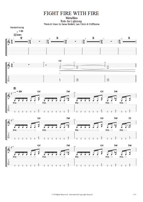 Fight Fire With Fire Tab by Metallica (Guitar Pro) - Full Score ...