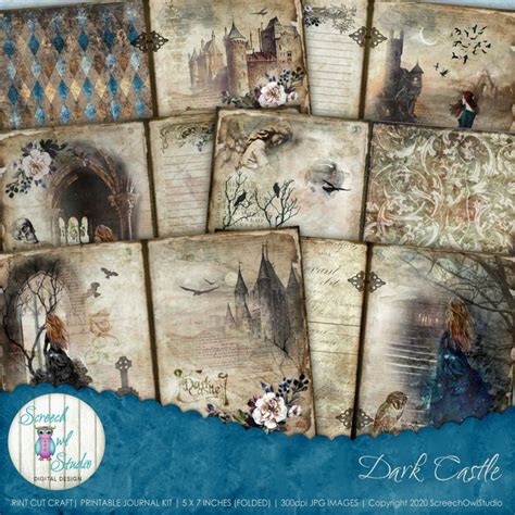 Gothic Journal Kit Digital Junk Journal Pages X Inch Collage