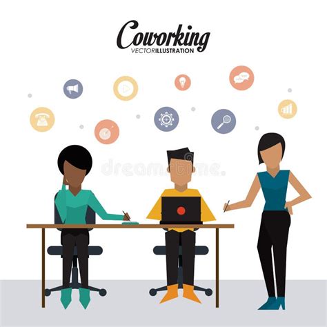 Coworking Icon Design Stock Vector Illustration Of Woman 66031694