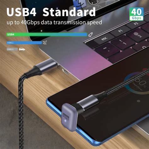 Poyiccot USB Type C 変換 アダプタU字 180 USB C U字型アダプタ240W 40Gbps 8K 60Hz