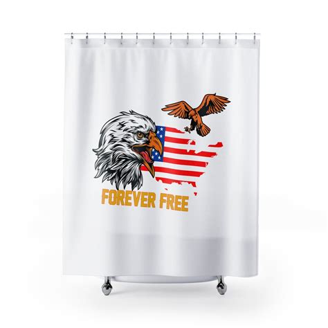 Forever Free Usa With Eagle And Flag Patriotic Shower Curtains Etsy