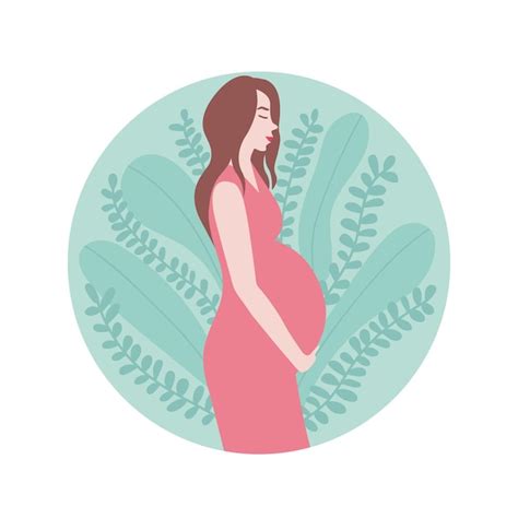 Premium Vector Vector Pregnant Woman Woman Holds Her Belly Vector Stock Illustration Pregnancy