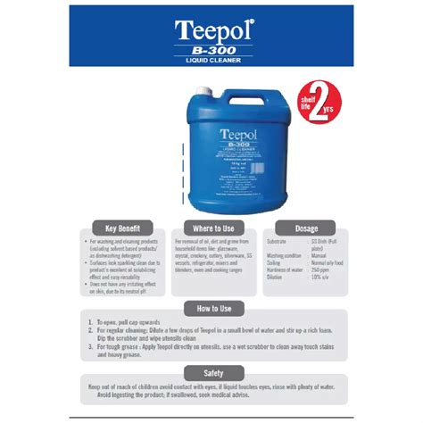 Teepol B 300 Liquid Cleaner Reckitt Benkiser India10kg Dettolproindia